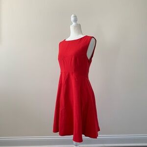 French Connection Red Sleeveless Scoop Neck Midi Dress - Size 10